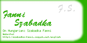 fanni szabadka business card